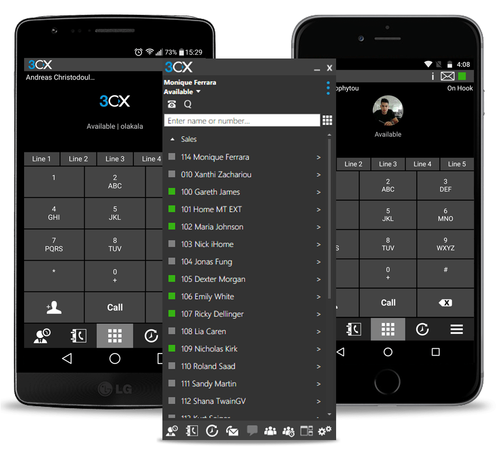 3CX softphone on all devices