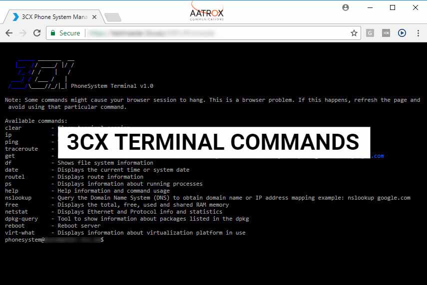 3CX terminal commands